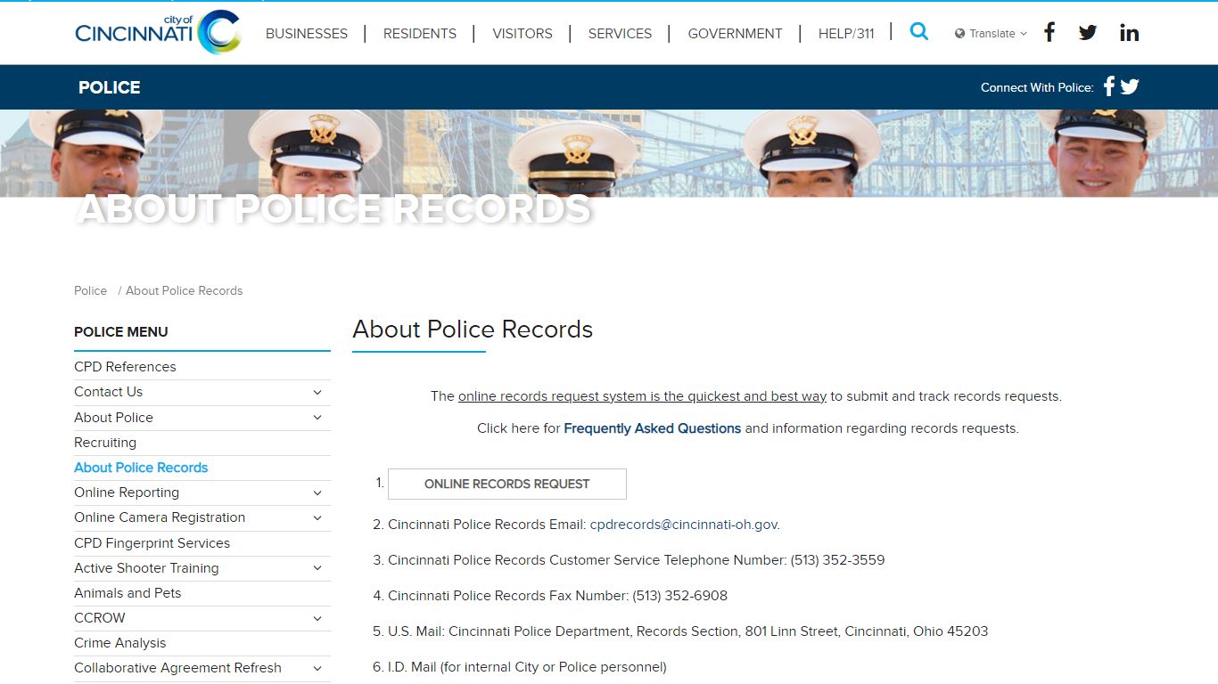 CPD Records Request - Cincinnati