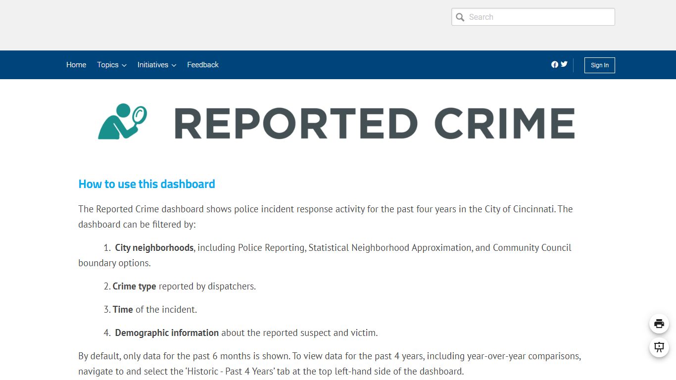 Reported Crime - Cincinnati